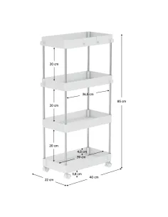 Etajeră ALIOL TIP 3, mobilă living/birou, 40x22x85 cm, Plastic și Oțel | MobilaOK 2