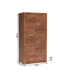Dulap INFINITY I-01 pentru dormitor/hol, 96x192x58 cm, PAL melaminat frasin deschis | MobilaOK 2