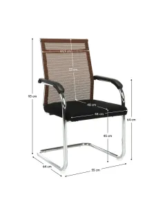 Scaun de ședință ESIN, birou/sala conferințe, 55x64x93 cm, plasă și metal | MobilaOK 2