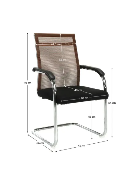Scaun de ședință ESIN, birou/sala conferințe, 55x64x93 cm, plasă și metal | MobilaOK