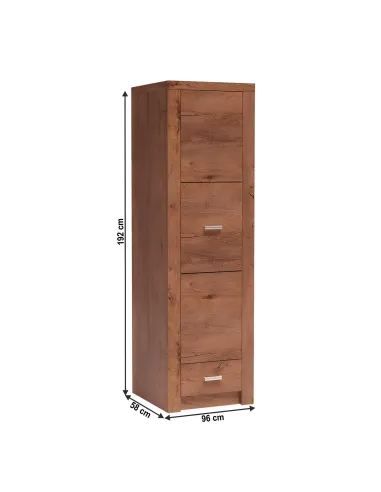 Dulap INFINITY I-02 pentru dormitor/hol, 56x192x58 cm, PAL melaminat frasin | MobilaOK