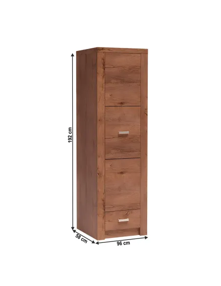 Dulap INFINITY I-02 pentru dormitor/hol, 56x192x58 cm, PAL melaminat frasin | MobilaOK