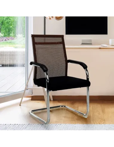 Scaun de ședință ESIN, birou/sala conferințe, 55x64x93 cm, plasă și metal | MobilaOK