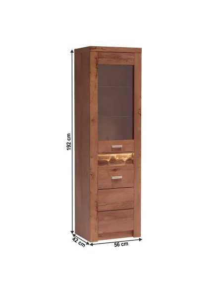 Vitrină INFINITY I-04, dormitor/hol, 56x192x42 cm, PAL melaminat | MobilaOK