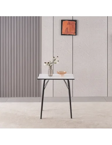 Masă Dining NALAK, dining, 70x70x75 cm, MDF și metal | MobilaOK
