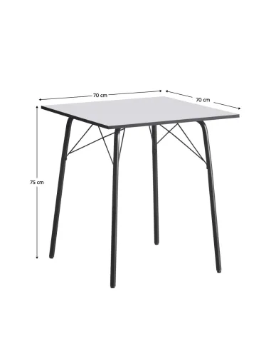Masă Dining NALAK, dining, 70x70x75 cm, MDF și metal | MobilaOK