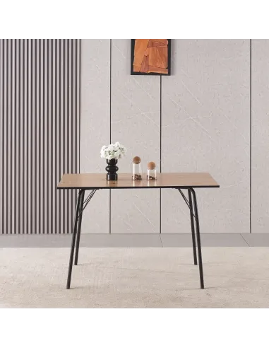 Masă Dining NALAK, sufragerie, 120x75x75 cm, MDF și metal | MobilaOK