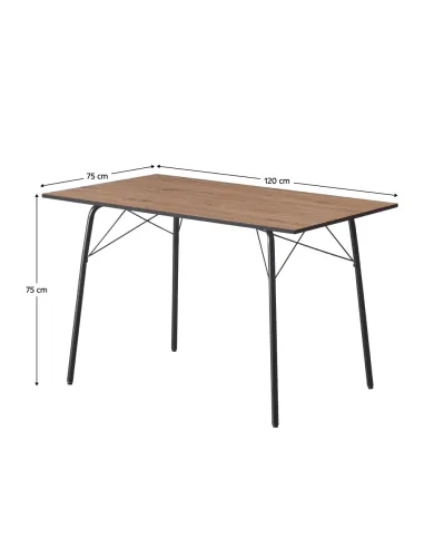 Masă Dining NALAK, sufragerie, 120x75x75 cm, MDF și metal | MobilaOK
