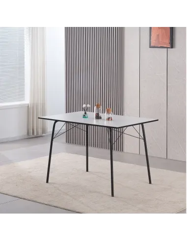 Masă NALAK, sufragerie/dining, 120x75x75 cm, MDF și metal | MobilaOK
