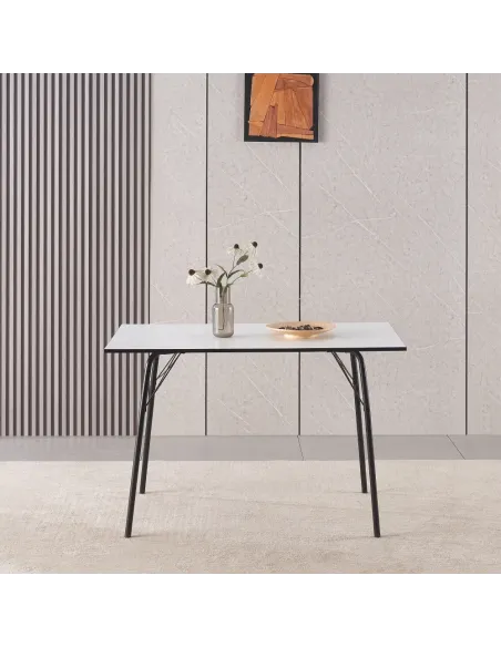 Masă NALAK, sufragerie/dining, 120x75x75 cm, MDF și metal | MobilaOK