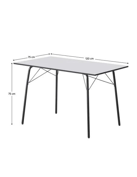Masă NALAK, sufragerie/dining, 120x75x75 cm, MDF și metal | MobilaOK