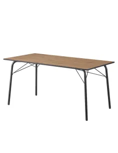 Masă NALAK, sufragerie, 160x80x75 cm, MDF stejar artisan și metal | MobilaOK