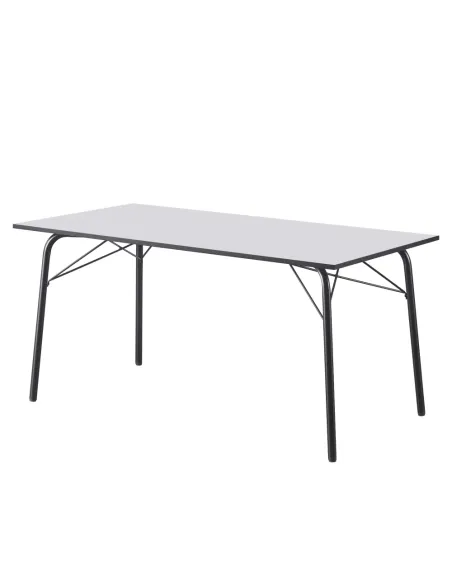 Masă dining NALAK, sufragerie, 160x80x75 cm, PAL/Metal | MobilaOK
