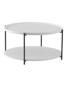 Măsuță de cafea LAPIS, living, Ø80x40 cm, MDF și metal | MobilaOK