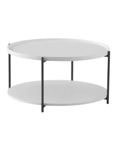 Măsuță de cafea LAPIS, living, Ø80x40 cm, MDF și metal | MobilaOK