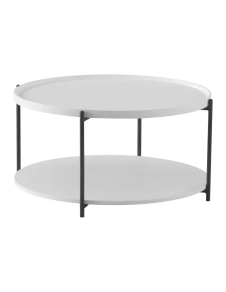 Măsuță de cafea LAPIS, living, Ø80x40 cm, MDF și metal | MobilaOK