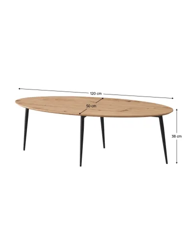 Măsuță de cafea SANAM living 120x50x38 cm MDF și metal | MobilaOK