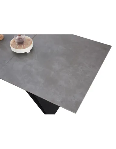 Masă Dining MAJED extensibilă, living/dining, 160-200x90 cm, ceramică/metal | MobilaOK