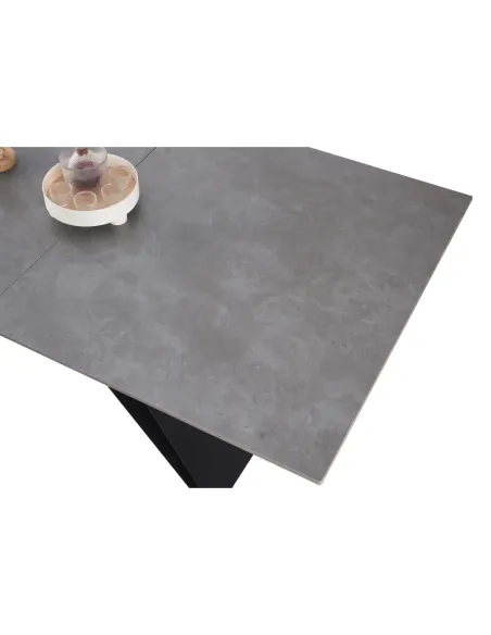 Masă Dining MAJED extensibilă, living/dining, 160-200x90 cm, ceramică/metal | MobilaOK