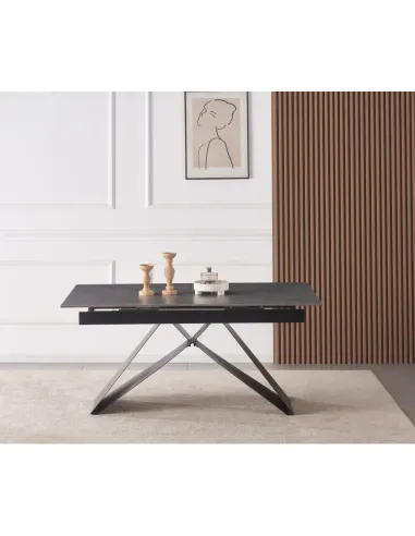Masă Dining MAJED extensibilă, living/dining, 160-200x90 cm, ceramică/metal | MobilaOK