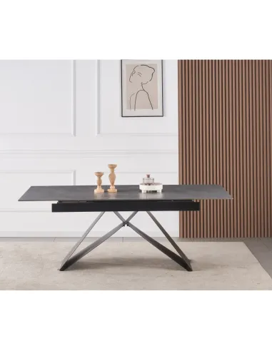 Masă Dining MAJED extensibilă, living/dining, 160-200x90 cm, ceramică/metal | MobilaOK
