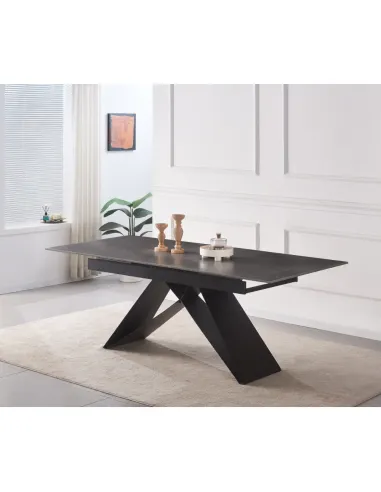 Masă Dining MAJED extensibilă, living/dining, 160-200x90 cm, ceramică/metal | MobilaOK