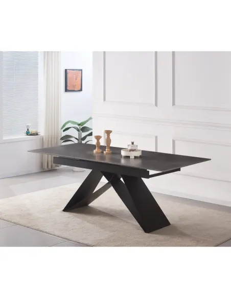 Masă Dining MAJED extensibilă, living/dining, 160-200x90 cm, ceramică/metal | MobilaOK