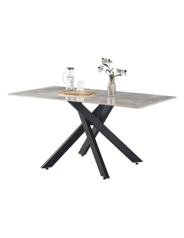 Masă Dining ZENOS, sufragerie, 160x90 cm, ceramică și metal | MobilaOK