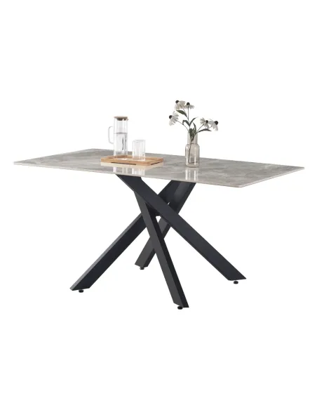 Masă Dining ZENOS, sufragerie, 160x90 cm, ceramică și metal | MobilaOK