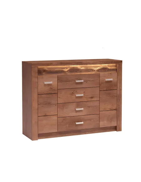 Comodă INFINITY I-07 dormitor 137x103.5x42 cm PAL melaminat frasin deschis | MobilaOK