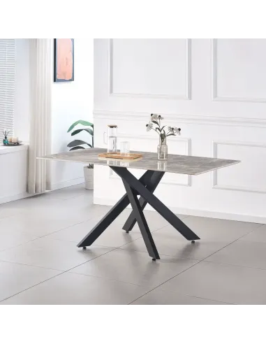 Masă Dining ZENOS, sufragerie, 160x90 cm, ceramică și metal | MobilaOK