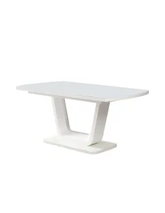 Masă dining extensibilă OLAV, living/bucătărie, 160-200x90 cm, MDF/sticlă temperată | MobilaOK