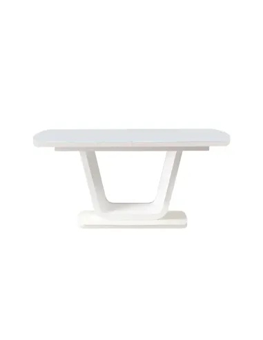 Masă dining extensibilă OLAV, living/bucătărie, 160-200x90 cm, MDF/sticlă temperată | MobilaOK
