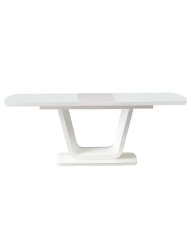 Masă dining extensibilă OLAV, living/bucătărie, 160-200x90 cm, MDF/sticlă temperată | MobilaOK