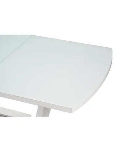 Masă dining extensibilă OLAV, living/bucătărie, 160-200x90 cm, MDF/sticlă temperată | MobilaOK