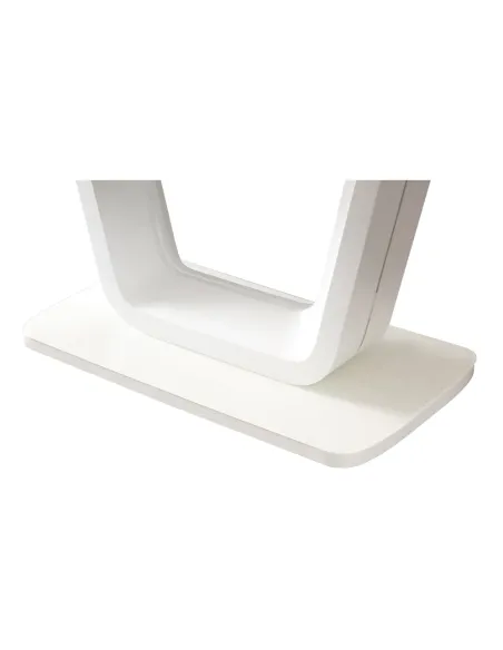 Masă dining extensibilă OLAV, living/bucătărie, 160-200x90 cm, MDF/sticlă temperată | MobilaOK