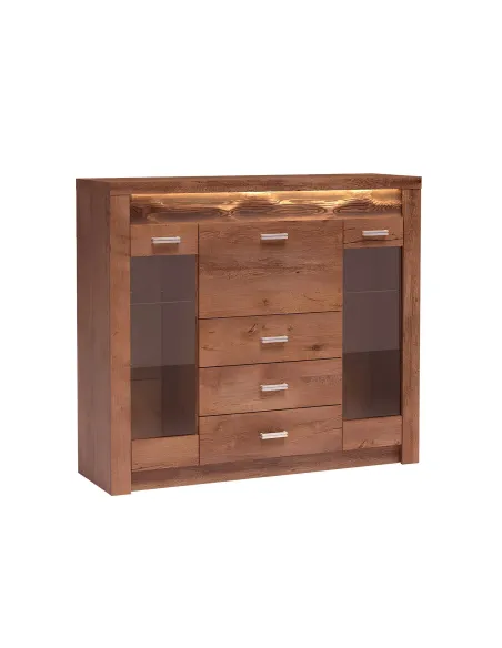 Comodă INFINITY I-08 dormitor/hol 137x122x42 cm PAL melaminat frasin deschis | MobilaOK