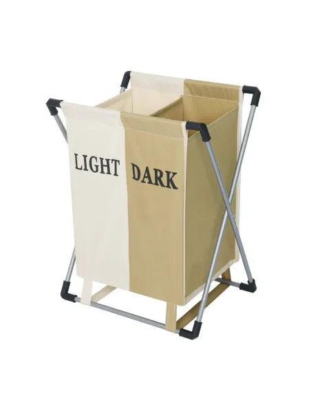 Coș de rufe LAUNDRY NEW TYP 2, baie/dormitor, 45x35x55 cm, Pânză și Metal | MobilaOK