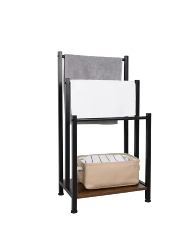 Suport pentru prosoape, OGIN, baie, 42x28x80 cm, metal si MDF | MobilaOK