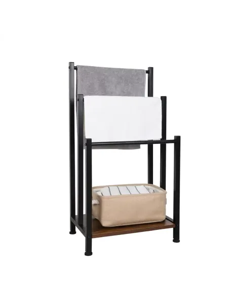 Suport pentru prosoape, OGIN, baie, 42x28x80 cm, metal si MDF | MobilaOK