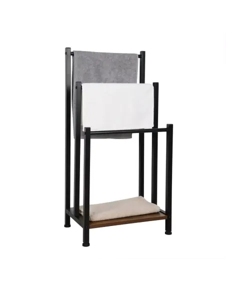 Suport pentru prosoape, OGIN, baie, 42x28x80 cm, metal si MDF | MobilaOK