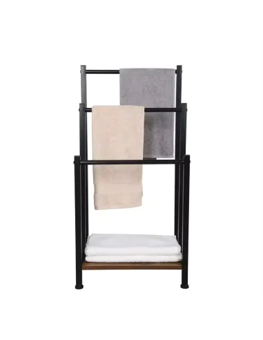Suport pentru prosoape, OGIN, baie, 42x28x80 cm, metal si MDF | MobilaOK