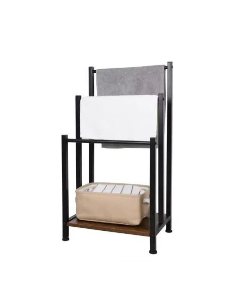 Suport pentru prosoape, OGIN, baie, 42x28x80 cm, metal si MDF | MobilaOK