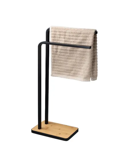 Suport pentru prosoape KONDELA, baie, 19.8x41.7x76.5 cm, metal/bambus | MobilaOK