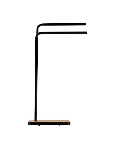 Suport pentru prosoape KONDELA, baie, 19.8x41.7x76.5 cm, metal/bambus | MobilaOK