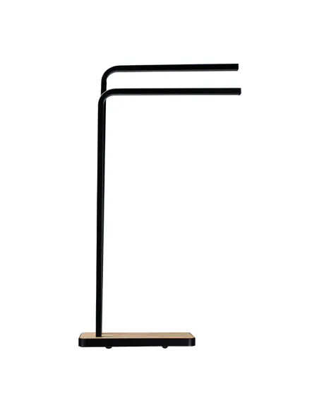 Suport pentru prosoape KONDELA, baie, 19.8x41.7x76.5 cm, metal/bambus | MobilaOK