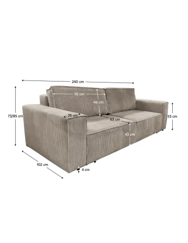 Canapea extensibilă HARPERA, living, 240x102 cm, țesătură Poso 3, KONDELA | MobilaOK