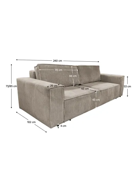 Canapea extensibilă HARPERA, living, 240x102 cm, țesătură Poso 3, KONDELA | MobilaOK