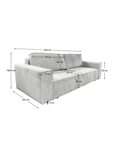Canapea extensibilă HARPERA, living, 240x102x73/85 cm, Poliester, KONDELA | MobilaOK