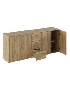 Comodă HUGOS 180, dormitor/living, 180x42x74.5 cm, PAL melaminat stejar artisan | MobilaOK 2